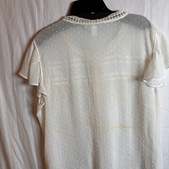Simply Styled By Sears Sheer white Blouse - Picture 3 of 4